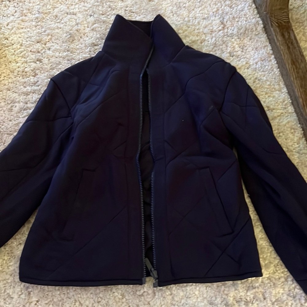 lululemon quilted reversible bomber jacket in navy blue size 4